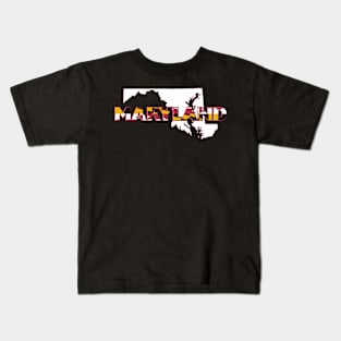 Maryland Colored State Letters Kids T-Shirt